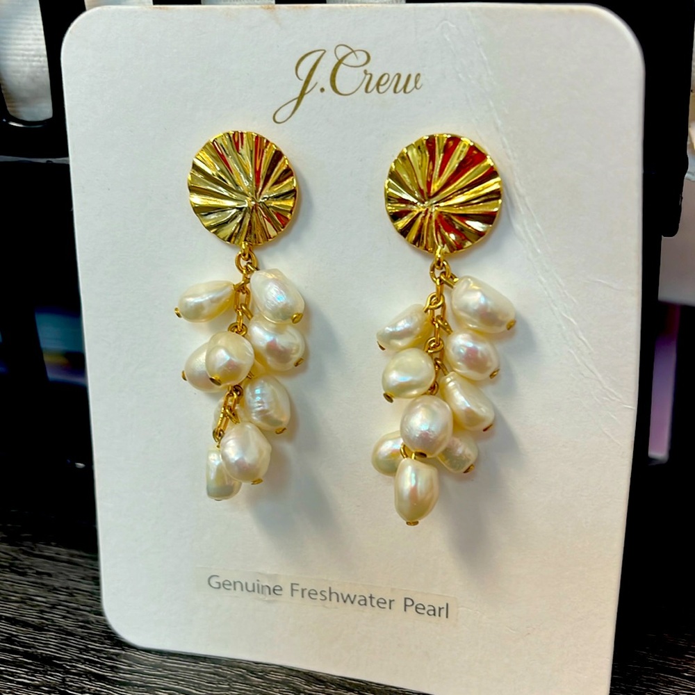 Jcrew Genuine Fresh Water Pearl Hanging Earrings
With Hypoallergenic ear posts